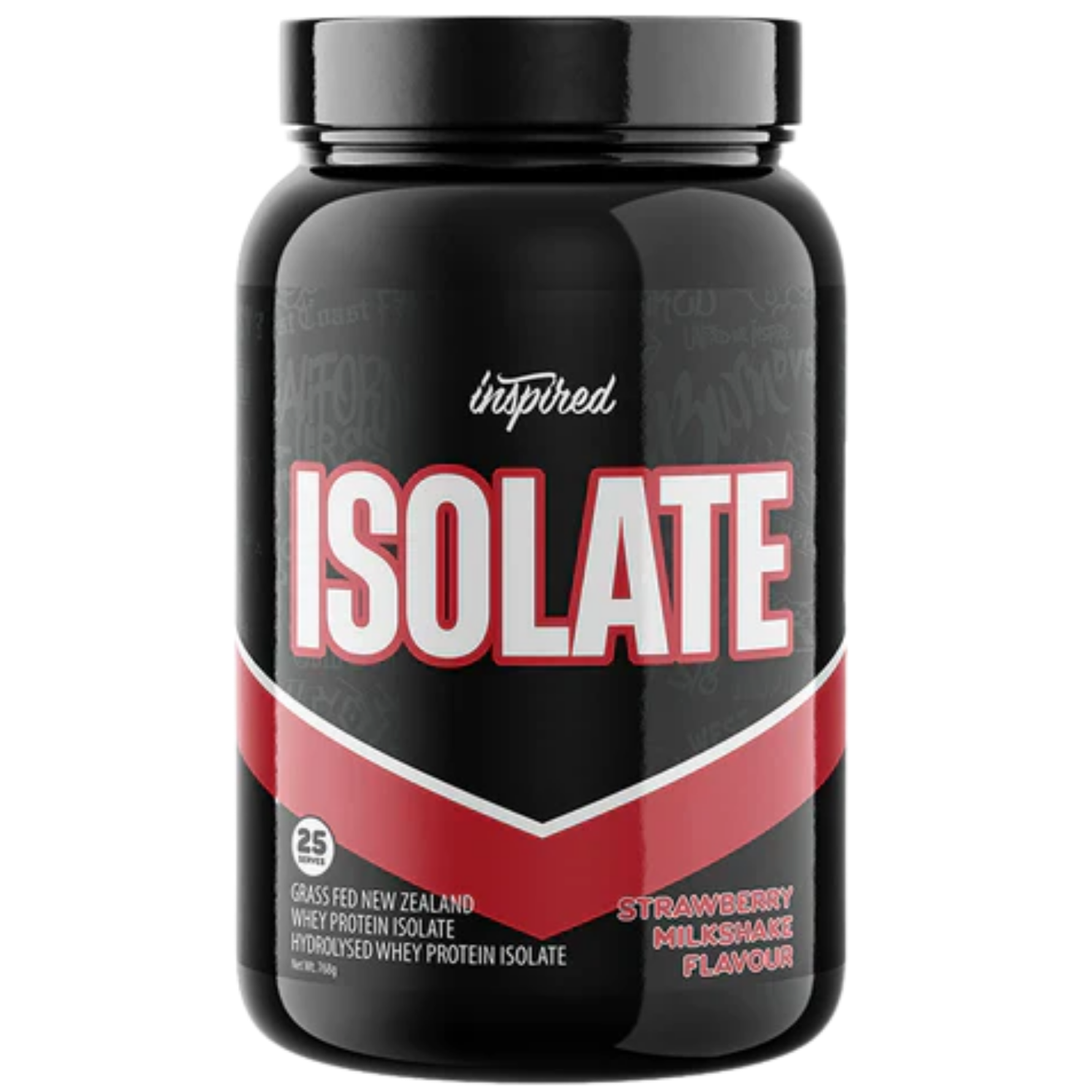 Whey protein isolate strawberry milkshake flavour grass fed New Zealand whey by Inspired