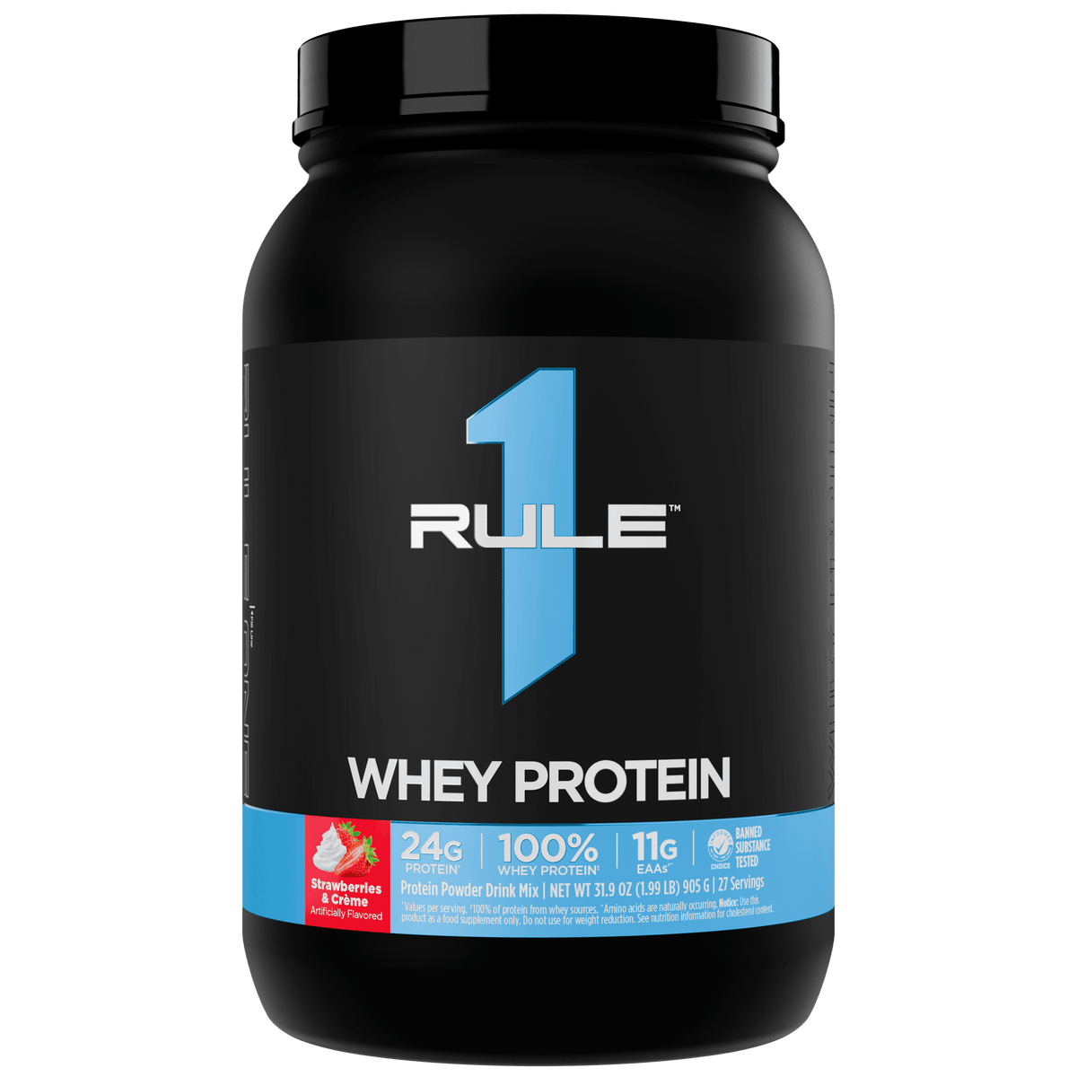 Rule 1 R1 Whey Blend 2LB Strawberries & Creme - Image 6