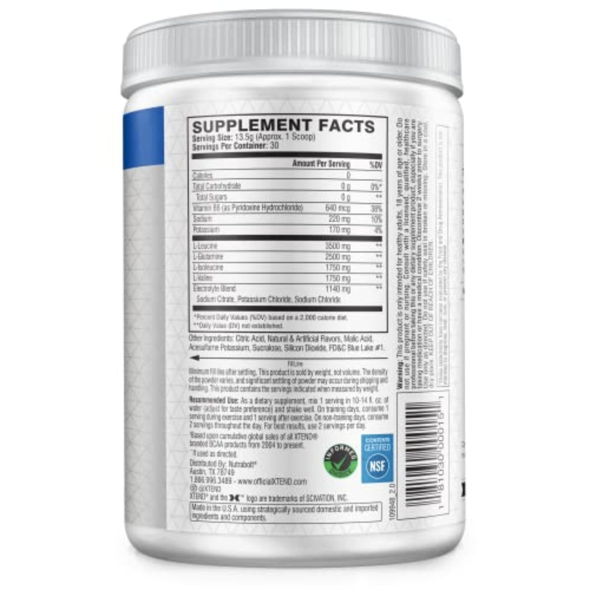 Xtend BCAA Powder with Electrolytes Blue Raspberry Flavour 30s Back to results SUPPS247 