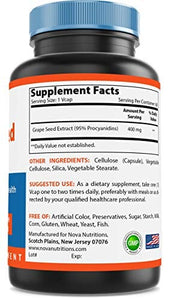 Nova Nutritions Grape Seed Extract Capsules 400 mg Back to results supps247