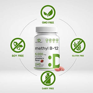 DEAL SUPPLEMENT Methyl B-12 Vitamins 5000 mcg, 240 Chewable Tablets Back to results Amazon 