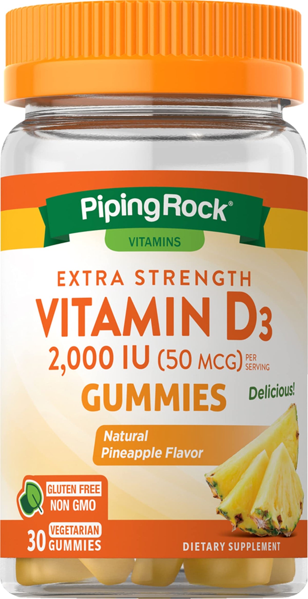 Vitamin D3 (Natural Pineapple) | 2000 IU | 30 Vegetarian Gummies Back to results Amazon - Image 3