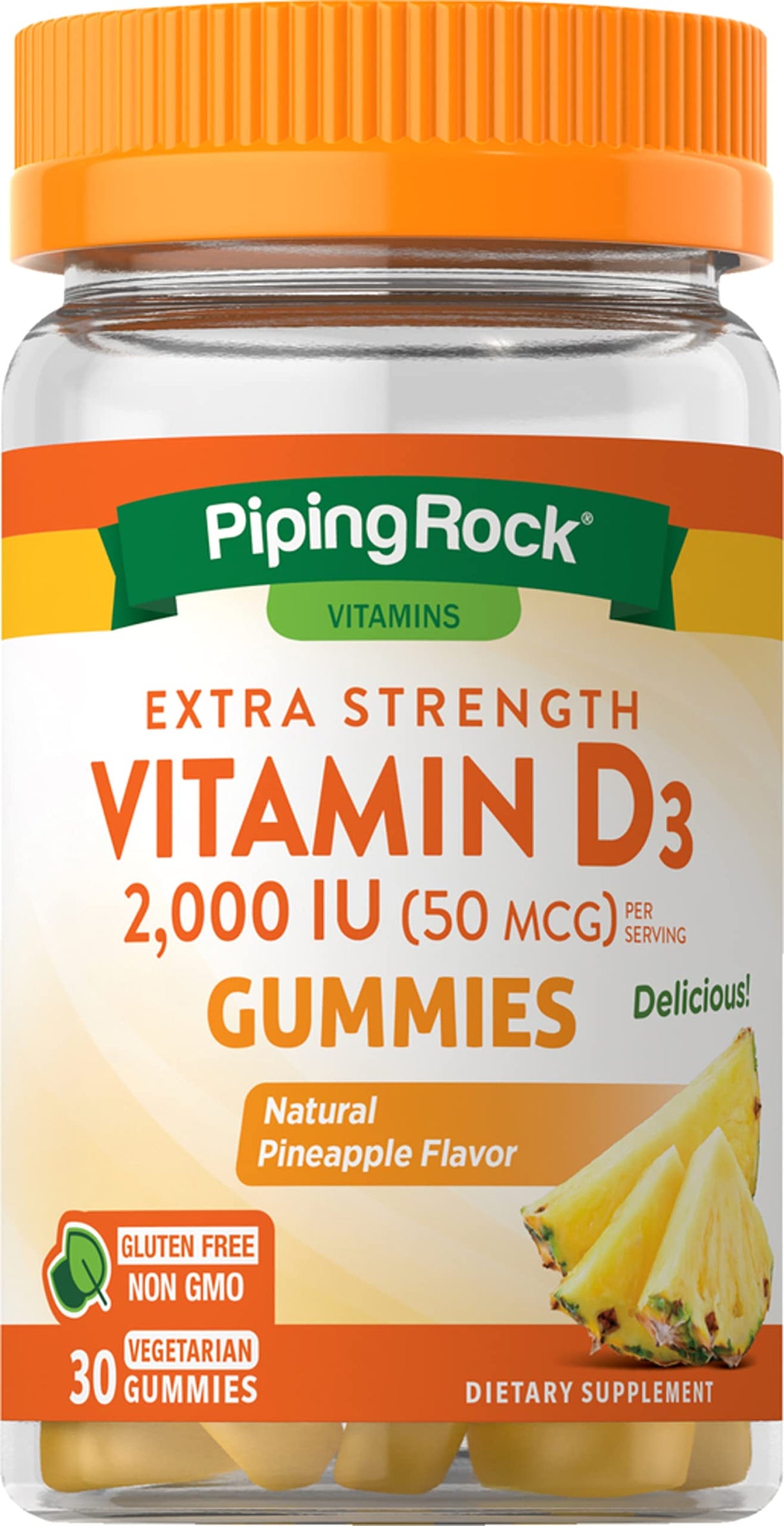 Vitamin D3 (Natural Pineapple) | 2000 IU | 30 Vegetarian Gummies Back to results Amazon