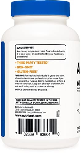 Nutricost Alpha GPC 600mg, 120 Vegetarian Capsules Blended Vitamin & Mineral Supplements Amazon  - Image 3
