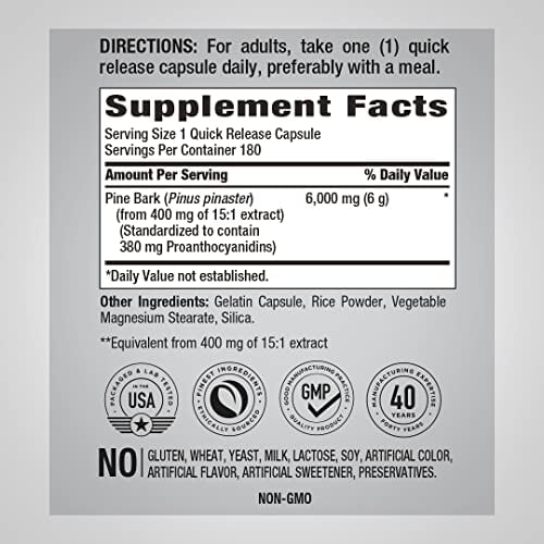 Piping Rock Pine Bark Extract Capsules 6000 mg Back to results Amazon - Image 2