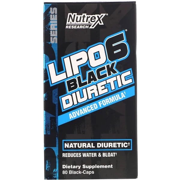 Nutrex Research, LIPO-6 Black Diuretic, 80 Black-Caps FAT BURNER NUTREX 