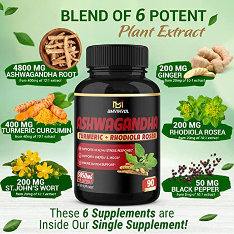 Ashwagandha Capsules 5850 mg Multivitamins & Minerals supps247