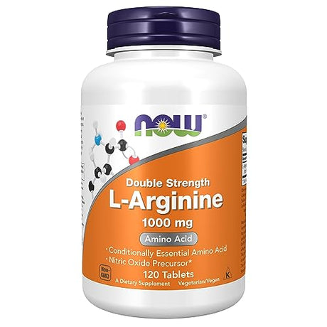 NOW L-Arginine 1000 mg, 120 Tablets Back to results supps247 120 Count (Pack of 1) 