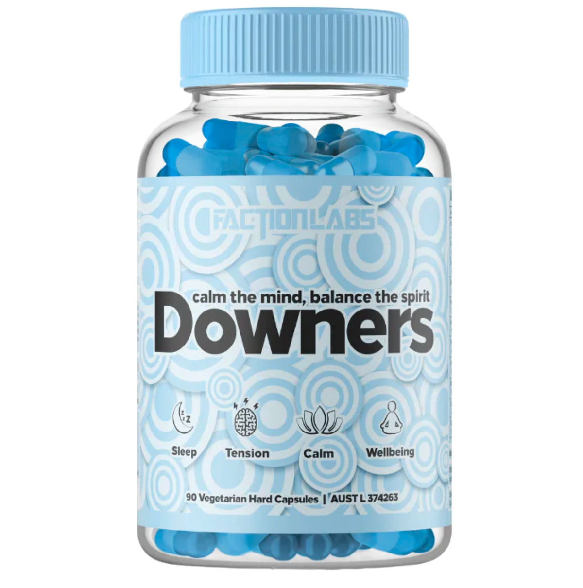 Downers By Faction Labs (90caps) supps247 - Image 1