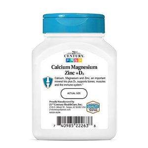 21st Century Cal, Mag, Zinc + D Vitamins, Minerals & Supplements supps247 