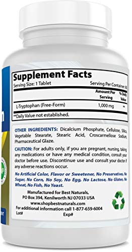 Best Naturals L-Tryptophan 1000 Mg Vitamins & Supplements supps247 - Image 5