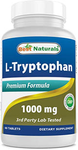 Best Naturals L-Tryptophan 1000 Mg Vitamins & Supplements supps247 60 tabs