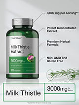 Milk Thistle Extract | 3000mg | 300 Capsules liver support SUPPS247