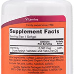Now Foods Vitamin A 10,000 IU 100 Sgels Vitamins & Supplements SUPPS247 