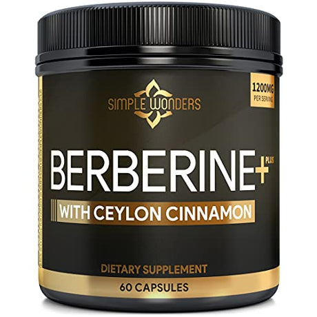 Berberine 1200mg HCL Plus Ceylon Cinnamon anti stress, adrenal rebuild, supps247 