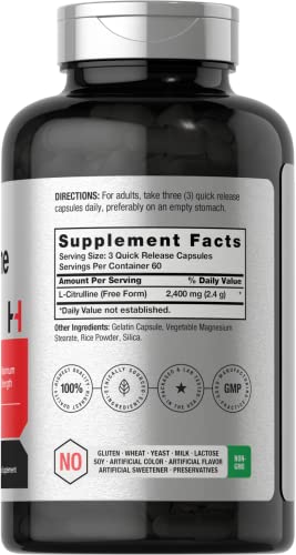L Citrulline 2400 mg per Serving | 180 Capsules by Horbaach Blended Vitamin & Mineral Supplements Amazon - Image 2