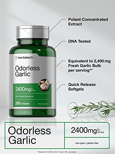 Horbaach Odorless Garlic 1200 mg Garlic supps247 - Image 3