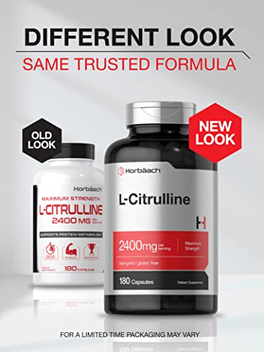 L Citrulline 2400 mg per Serving | 180 Capsules by Horbaach Blended Vitamin & Mineral Supplements Amazon - Image 3