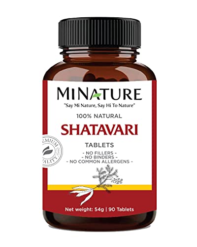 Shatavari Tablets by mi Nature -90 Tablets, 1000mg Bathing SUPPS247  - Image 1