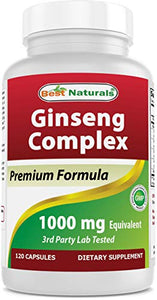 Best Naturals Ginseng complex 1000 mg Test booster , Libido Booster supps247 120 counts 