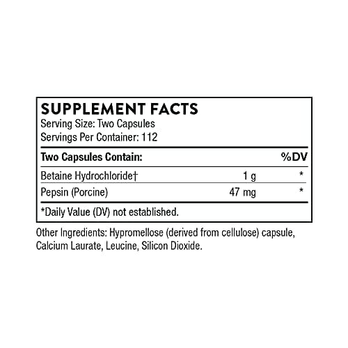 Thorne Research - Betaine HCL & Pepsin 225 count Back to results supps247