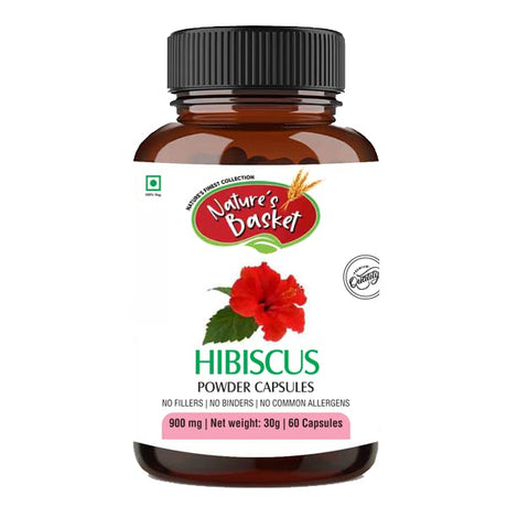 Natures Basket Hibiscus Powder Capsules 900mg Vitamins & Supplements supps247