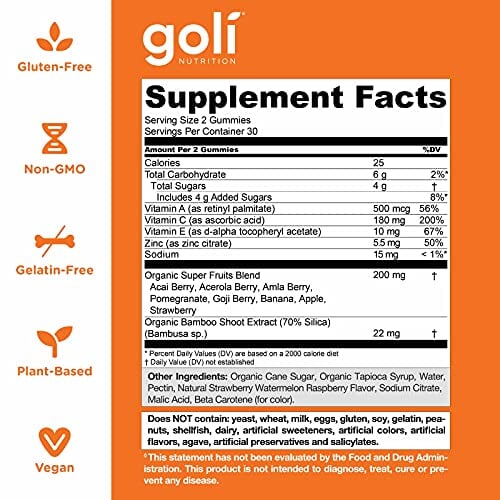 Goli SuperFruits Beauty Gummy Vitamin - 60 Count Supps247 - Image 2