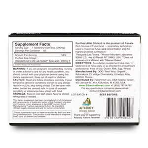 Siberian Green shilajit - 60 Count (200 mg) Vitamins & Supplements supps247
