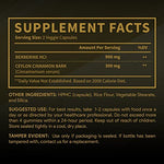 Berberine 1200mg HCL Plus Ceylon Cinnamon anti stress, adrenal rebuild, supps247 