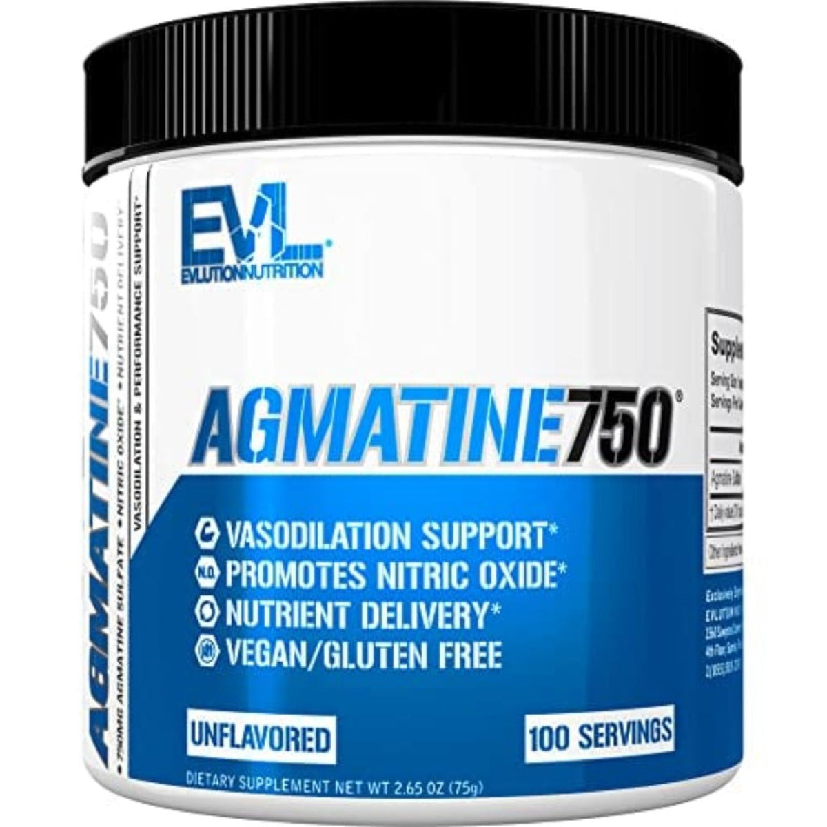 Evlution Nutrition Agmatine750 - 100 Servings Nitric Oxide Boosters Amazon - Image 1