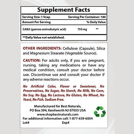 GABA Supplement 750mg Multivitamins & Minerals supps247