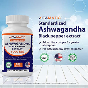 Vitamatic Ashwagandha 1000mg herbs supps247