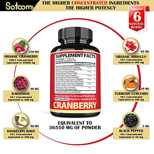 Organic Cranberry Capsules 36,550 mg Back to results supps247  - Image 2