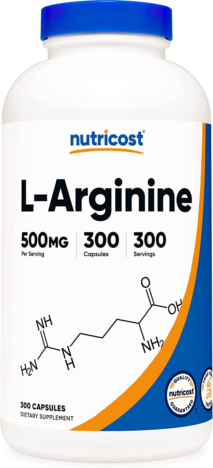 Nutricost L-Arginine 500mg, Amino Acid Tablets (300 capsules) Back to results supps247  - Image 1