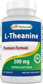 Best Naturals L-Theanine 200mg 120 Tablets Amino Acids Best Naturals Supps247