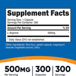 Nutricost L-Arginine 500mg, Amino Acid Tablets (300 capsules) Back to results supps247 