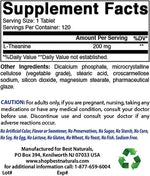 Best Naturals L-Theanine 200mg 120 Tablets Amino Acids Best Naturals