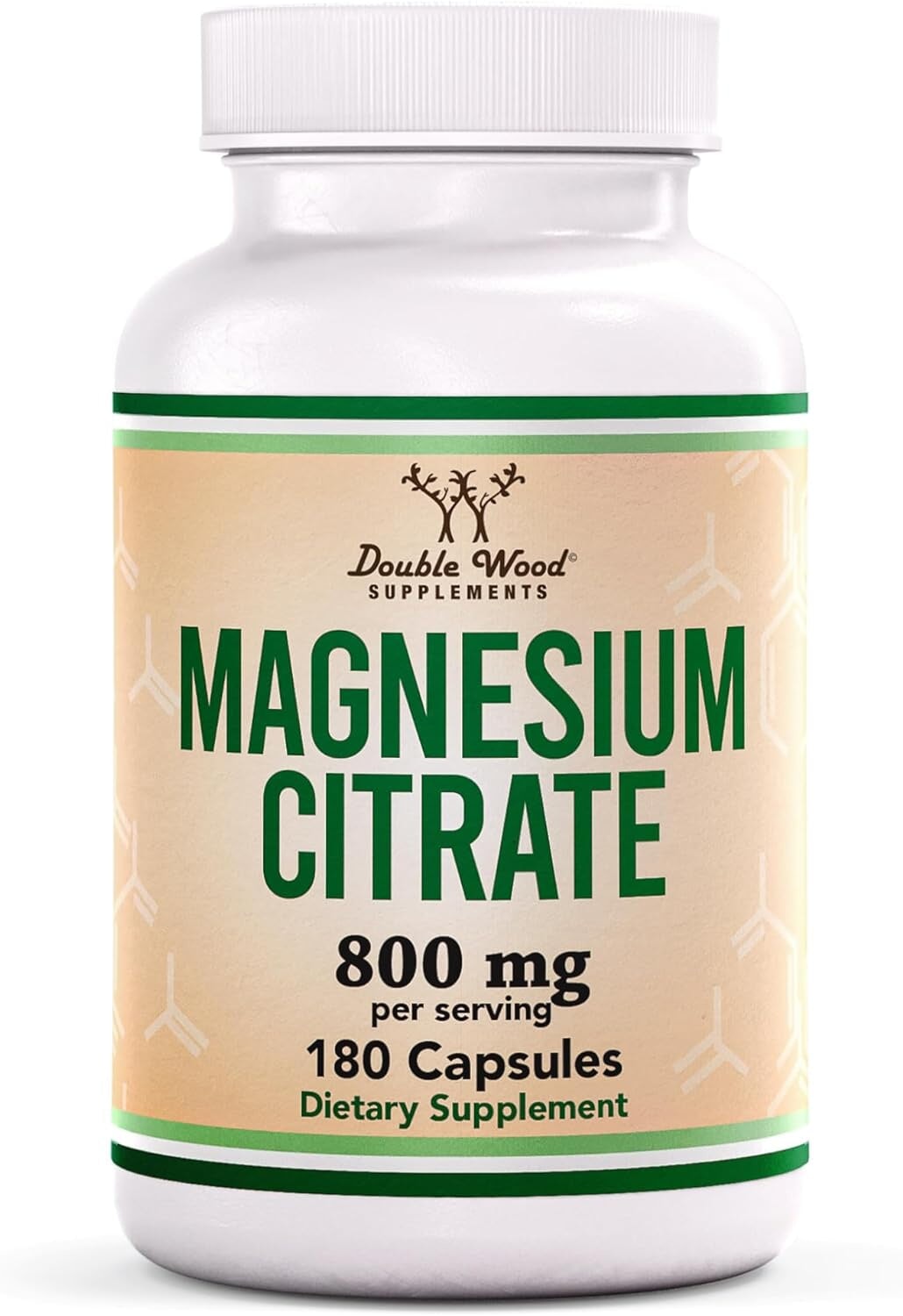 Magnesium Citrate Capsules 180 Capsules (Citrato de Magnesio) 800mg Servings by Double Wood General Not specified  - Image 1