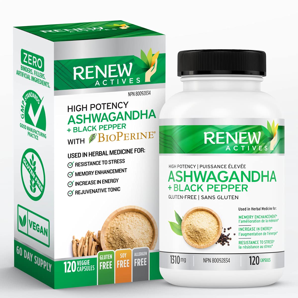 Organic ASHWAGANDHA Capsules: 1300 Mg herbs supps247