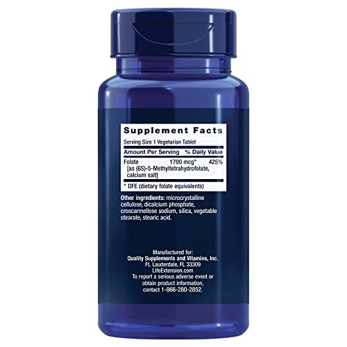 Life Extension 1000 mcg Optimized Folate Tablets, 100 Count Back to results supps247  - Image 2