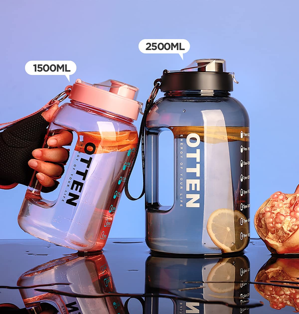 Water Bottle with Time Marker Back to results supps247 - Image 18