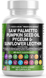 Clean Nutraceuticals Saw Palmetto 10000mg Pumpkin Seed Oil 3000mg Pygeum Sunflower Lecithin Stinging Nettle Cranberry - Prostate Supplements for Men General Not specified 
