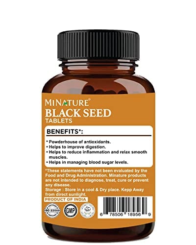 Black Seeds Tablets by mi Nature | 90 Tablets, 1000 mg Multivitamins & Minerals supps247 