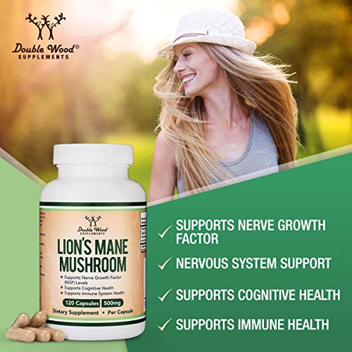 Lions Mane Supplement Mushroom Capsules by Double Wood Back to results Amazon  - Image 4