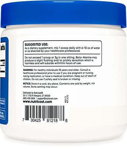 Nutricost Beta Alanine Powder 500 Grams Back to results supps247
