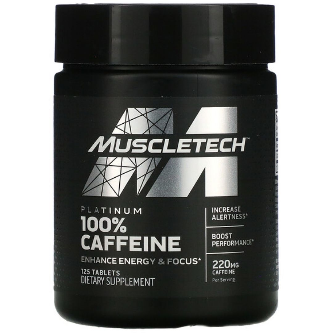 Muscletech, Platinum 100% Caffeine, 220 mg, 125 Tablets General MUSCLETECH  - Image 1