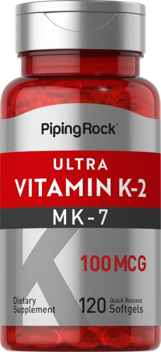 Ultra K2 with MK-7, 100 mcg, 120 Softgels supps247  - Image 1