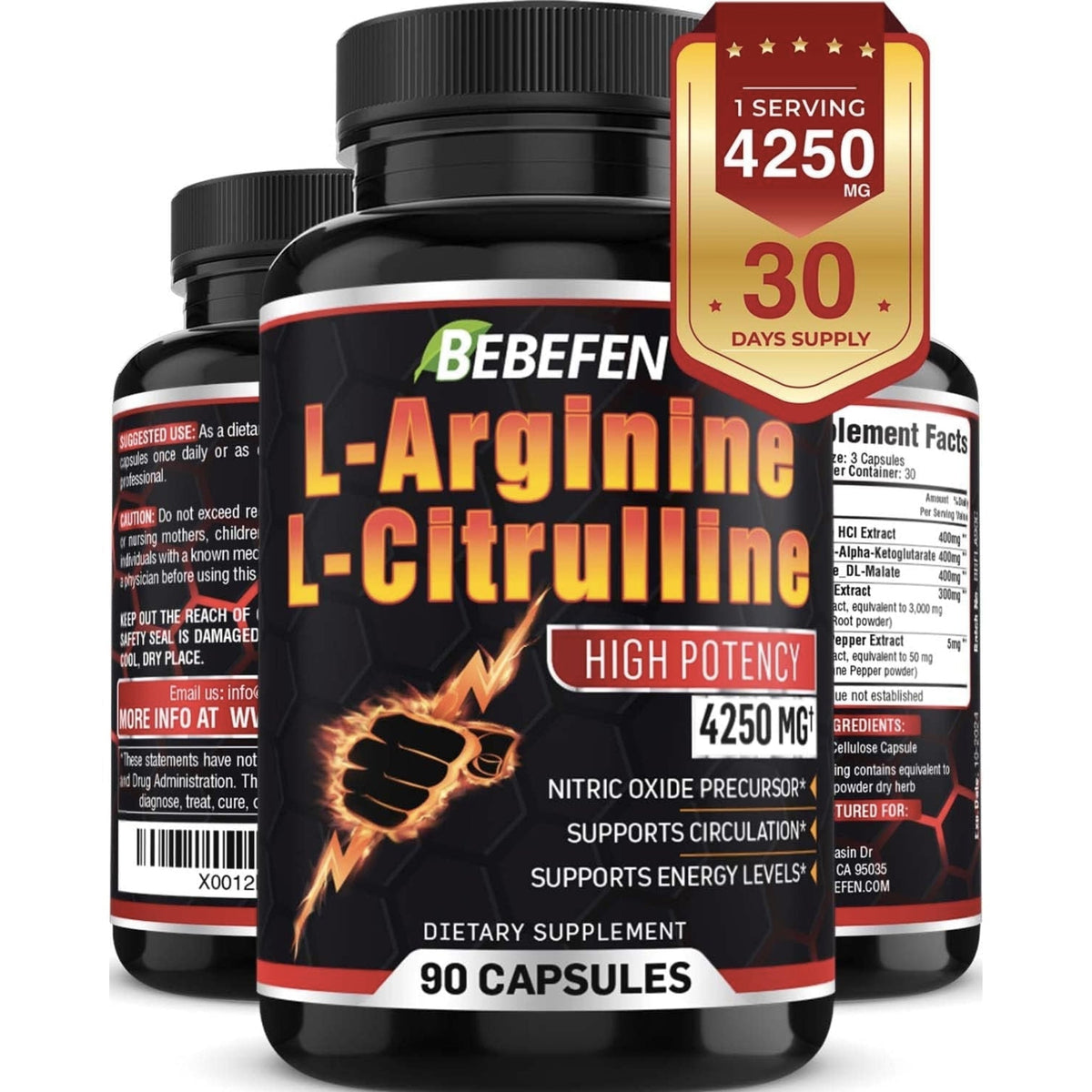 Bebefen L-Arginine L-Citrulline 4250mg General Not specified  - Image 1
