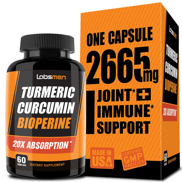 Turmeric Curcumin Supplement with Bioperine 2665mg General SUPPS247
