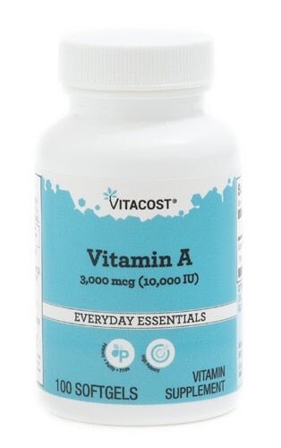 Vitamin A -- 3000 mcg (10,000 IU) - 100 Softgels supps247  - Image 1